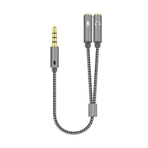 Cable Est?reo Aisens A128-0415/ Jack 3.5 Macho - 2x Jack 3.5 Hembra/ 25cm/ Gris