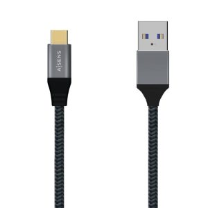 Cable USB 3.1 Tipo-C Aisens A107-0631/ USB Tipo-C Macho - USB Macho/ Hasta 27W/ 1250Mbps/ 1m/ Gris