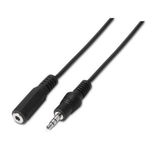 Cable Est?reo Aisens A128-0145/ Jack 3.5 Macho - Jack 3.5 Hembra/ Hasta 0.1W/ 1.5m/ Negro