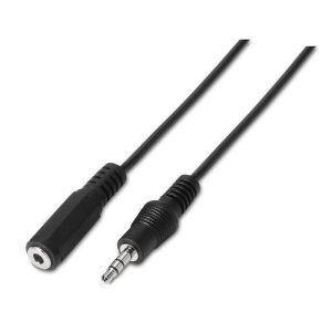 Cable Est?reo Aisens A128-0146/ Jack 3.5 Macho - Jack 3.5 Hembra/ Hasta 0.1W/ 3m/ Negro