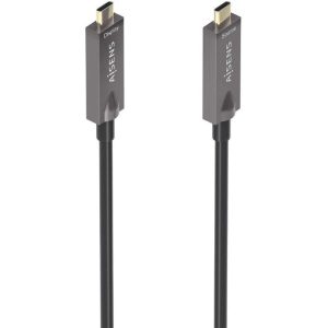 Cable USB 3.1 Tipo-C Aisens AOC A157-0883/ USB Tipo-C Macho - USB Tipo-C Macho/ Hasta 60W/ 10Gbps/ 15m/ Negro