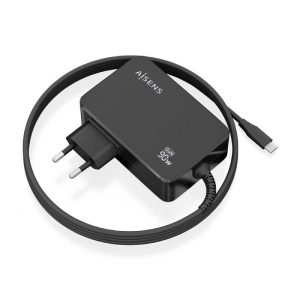 Cargador de Pared GaN Aisens ASCH-1PD90WL034-BK/ 1xUSB Tipo-C + Cable 1.8m/ 90W