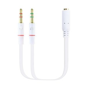 Cable Est?reo Nanocable 10.24.1203/ Jack 3.5 Hembra - 2x Jack 3.5 Macho/ 20cm/ Blanco