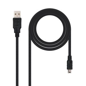 Cable USB 2.0 Nanocable 10.01.0402/ USB Macho - MiniUSB Macho/ 1.8m/ Negro