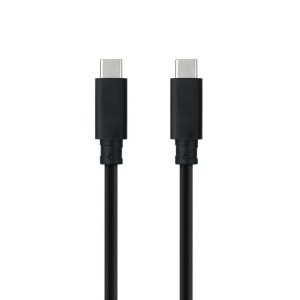 Cable USB 3.1 Tipo-C Nanocable 10.01.4100/ USB Tipo-C Macho - USB Tipo-C Macho/ Hasta 100W/ 50cm/ Negro