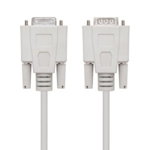 Cable Serie NULL Modem Nanocable 10.14.0502/ DB9 Macho - DB9 Hembra/ 1.8m/ Beige