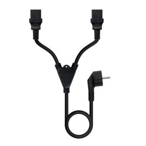 Cable Alimentaci?n Nanocable 10.22.0100/ Schuko Macho - 2 x C13 Hembra/ 1.8m/ Negro