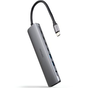 Docking Tipo-C Nanocable 10.16.4608/ 2xUSB/ 3xUSB Tipo-C/ 1xHDMI 4K/ 1xJack 3.5/ 1xUSB Tipo-C PD/ Gris