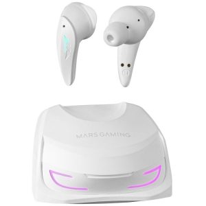 Auriculares Bluetooth Mars Gaming MHI-Ultra con estuche de carga/ Autonom?a 7-8h/ Blancos