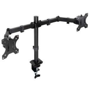 Soporte de Mesa para 2 Monitores TooQ DB1802TN-B/ Giratorio/ Inclinable/ hasta 8kg