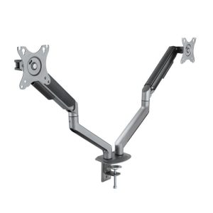 Soporte de Mesa para 2 Monitores TooQ DB4132TNR-G/ Giratorio/ Inclinable/ hasta 9kg