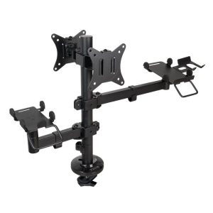 Soporte de Mesa para 2 Monitores, TPV, Impresora, T?rminal y Lector TooQ TQPM0002/ Giratorio/ Inclinable/ hasta 9kg