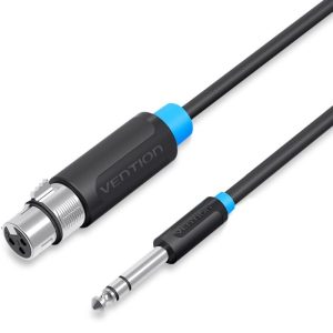 Cable Est?reo Vention BBEBH/ Jack 6.5 Macho - XLR Hembra/ 2m/ Negro