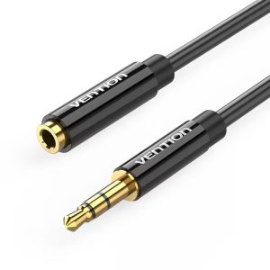 Cable Est?reo Vention BBZBD/ Jack 3.5 Macho - Jack 3.5 Hembra/ 50cm/ Negro