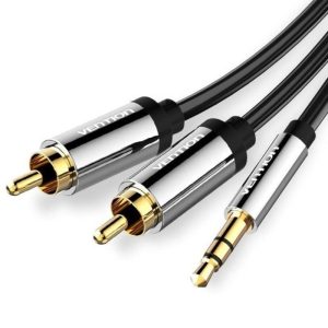 Cable Est?reo Vention BCFBJ/ Jack 3.5 Macho - 2x RCA Macho/ 5m/ Negro