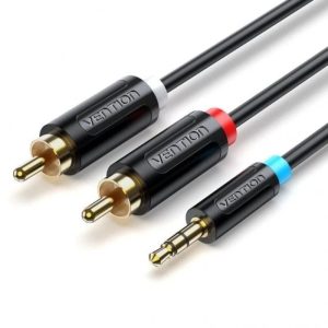 Cable Est?reo Vention BCLBJ/ Jack 3.5 Macho - 2x RCA Macho/ 5m/ Negro