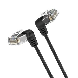 Cable de Red RJ45 UTP Vention IBOBD Cat.6A/ 50cm/ Cabeza Rotatoria 360?/ Negro