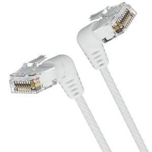 Cable de Red RJ45 UTP Vention IBOWD Cat.6A/ 50cm/ Cabeza Rotatoria 360?/ Blanco
