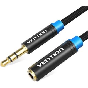 Cable Est?reo Vention VAB-B06-B050-M/ Jack 3.5 Macho - Jack 3.5 Hembra/ 50cm/ Negro