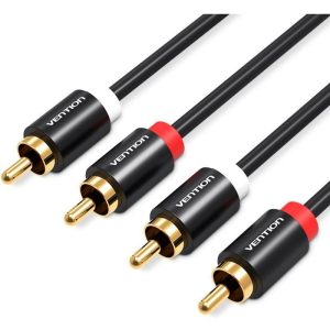 Cable Est?reo Vention VAB-R06-B150/ 2x RCA Macho - 2x RCA Macho/ 1.5m/ Negro
